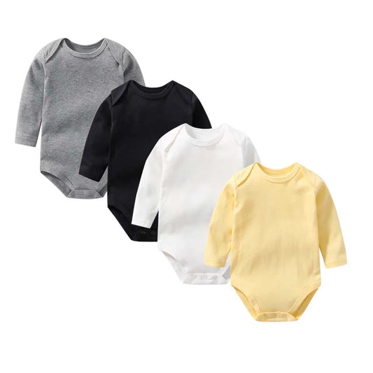 Baby Clothes 100% Cotton Long Sleeve Solid Baby Bodysuit for Boys Girls 0-24 Months Soft Unisex Onesie Romper Newborn Outfit