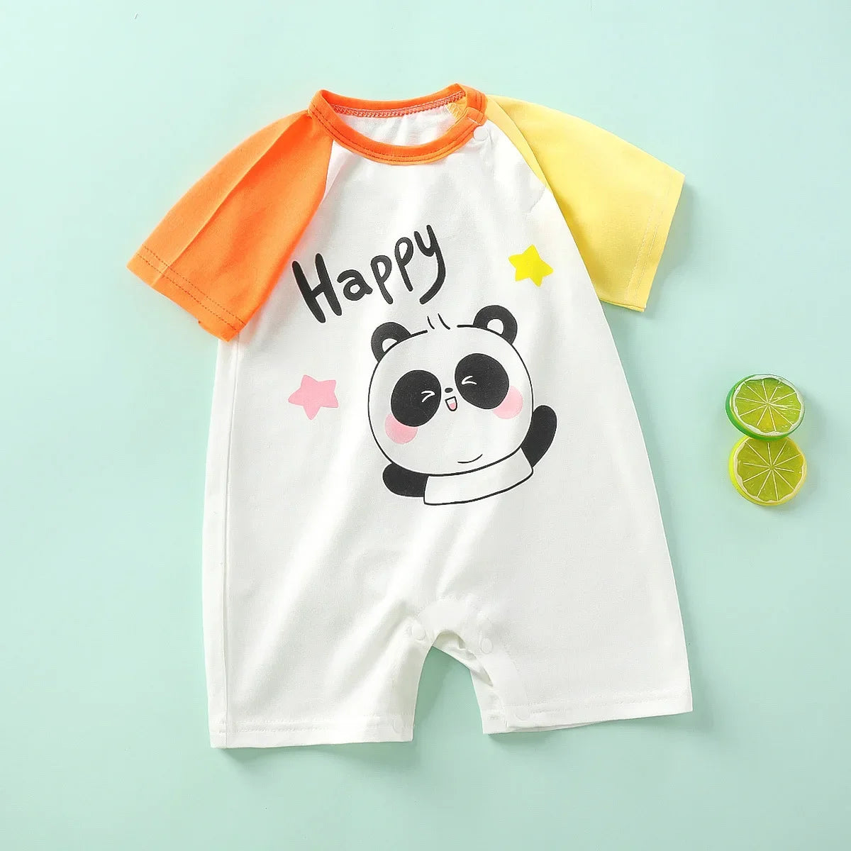 2023 Summer Newborn Girl Cotton Short Sleeve Romper Infant Boy Thin Cartoon Bear Pajamas Baby Jumpsuit Bebe 0-3Y Onesies Clothes