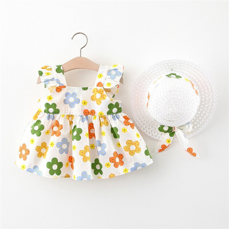 Summer Baby Clothes Baby Rompers New Summer Clothes Fashion Cute Cherry Prints Kids Clothing Rompers Dress With Hat