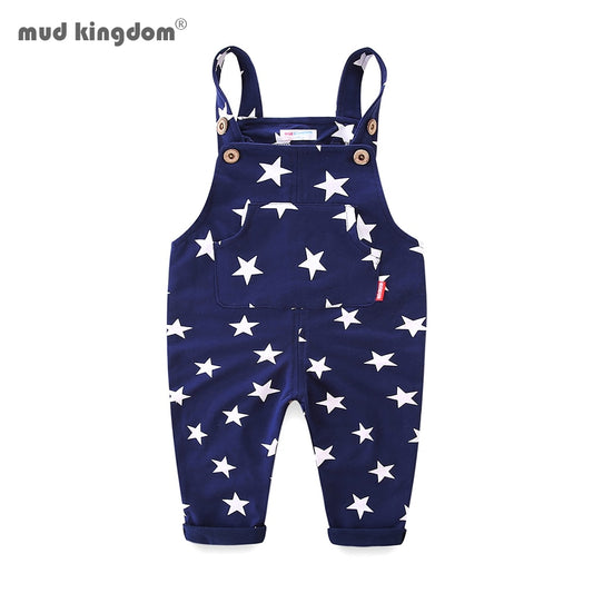 Mudkingdom Little Boy Girl Overalls Pants Cotton Stars Letter Children Bib Overall Trousers Kids Clothes Spring Autumn Clothing