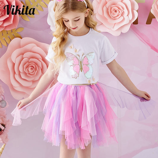 VIKITA Baby Kids skirt Girls Princess Glitter Sequined Tutu Skirt Toddlers Sequins Party Ballet Tutu Skirts Children Clothing