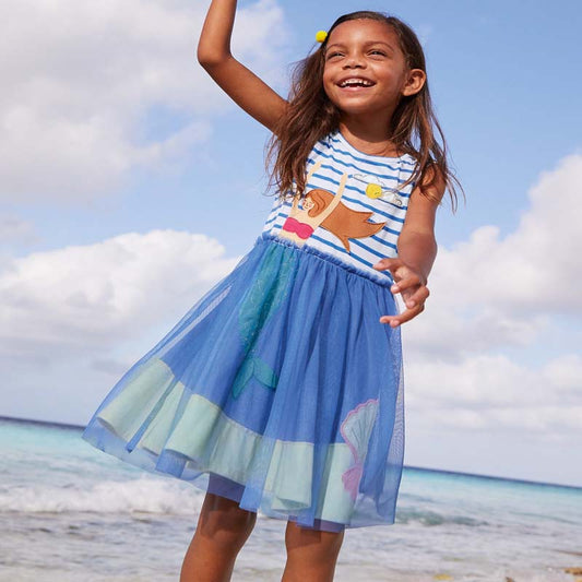2021 Summer Girls Dress Brand Casual Kids Clothes Party Princess Dresses for Children Costume Embroidery Mermaid
