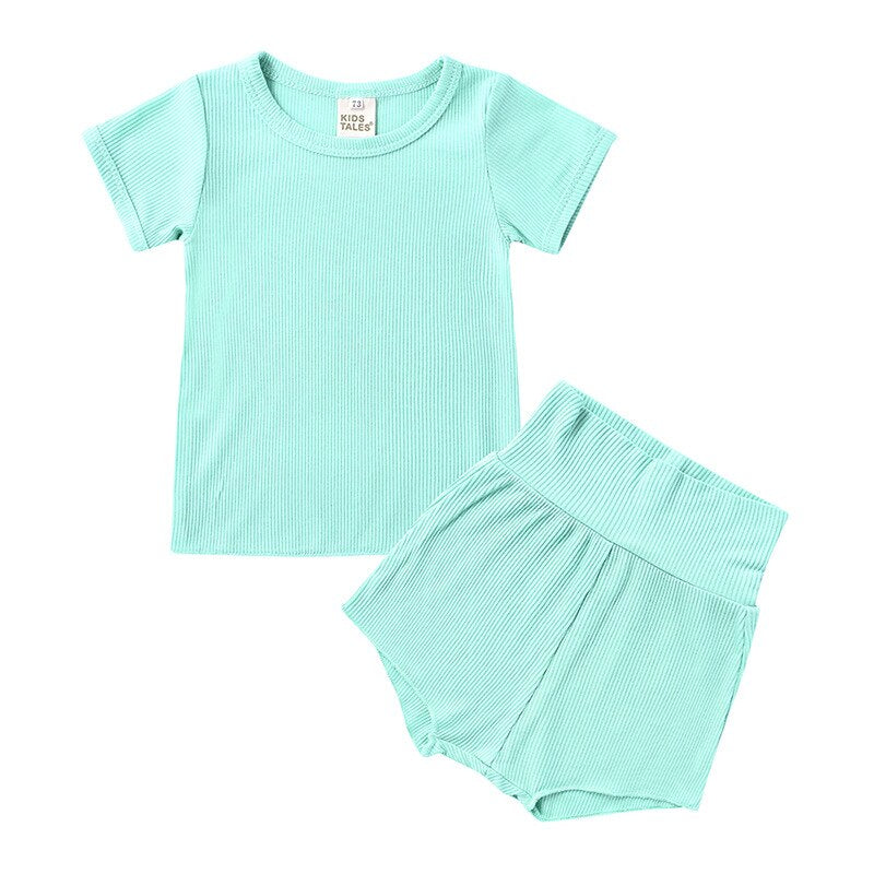 Summer Baby Boys Pajama Sets Girls Short Sleeves Cotton Sleepwear Kids Home Wearing Air-conditioned Clothing Children 0-4Years