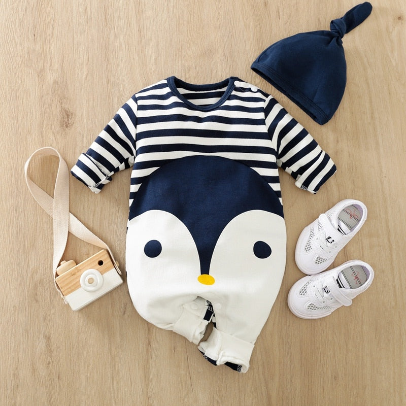 PatPat Hot Sale Autumn Animal Design Cotton Baby Rompers Baby Jumpsuit Baby Boy BodySuits Baby Clothing