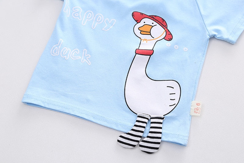 New Fashion Baby Boys Clothes Summer Children Girls T Shirt Shorts 2Pcs/sets Children Toddler Clothing Infant Cartoon Sportswear