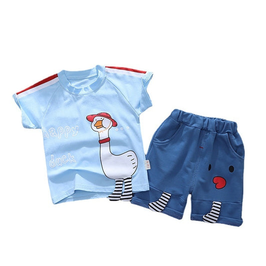 New Fashion Baby Boys Clothes Summer Children Girls T Shirt Shorts 2Pcs/sets Children Toddler Clothing Infant Cartoon Sportswear