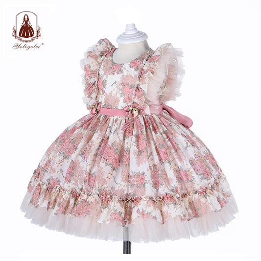 Yoliyolei Spanish Lolita Baby Dress Embroidery Girls Gowns Kids Child Princess 1st Birthday Party Clothes New Born Girls Dresses