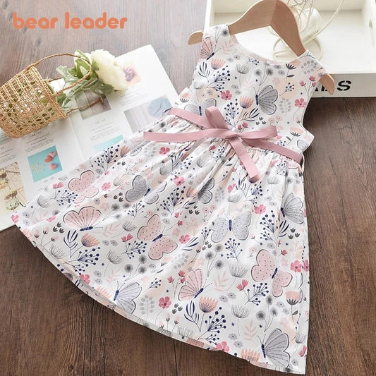 Bear Leader Girl Princess Dress New Summer Kid Girls Dress Floral Sweet Children Party Suits Butterfly Costume Children Clothing