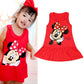 New Fashion Baby Girls Dress Summer Dress Cartoon Cotton Red Minnie Dress Princess Dress Children's Girl Clothing 1-6Years