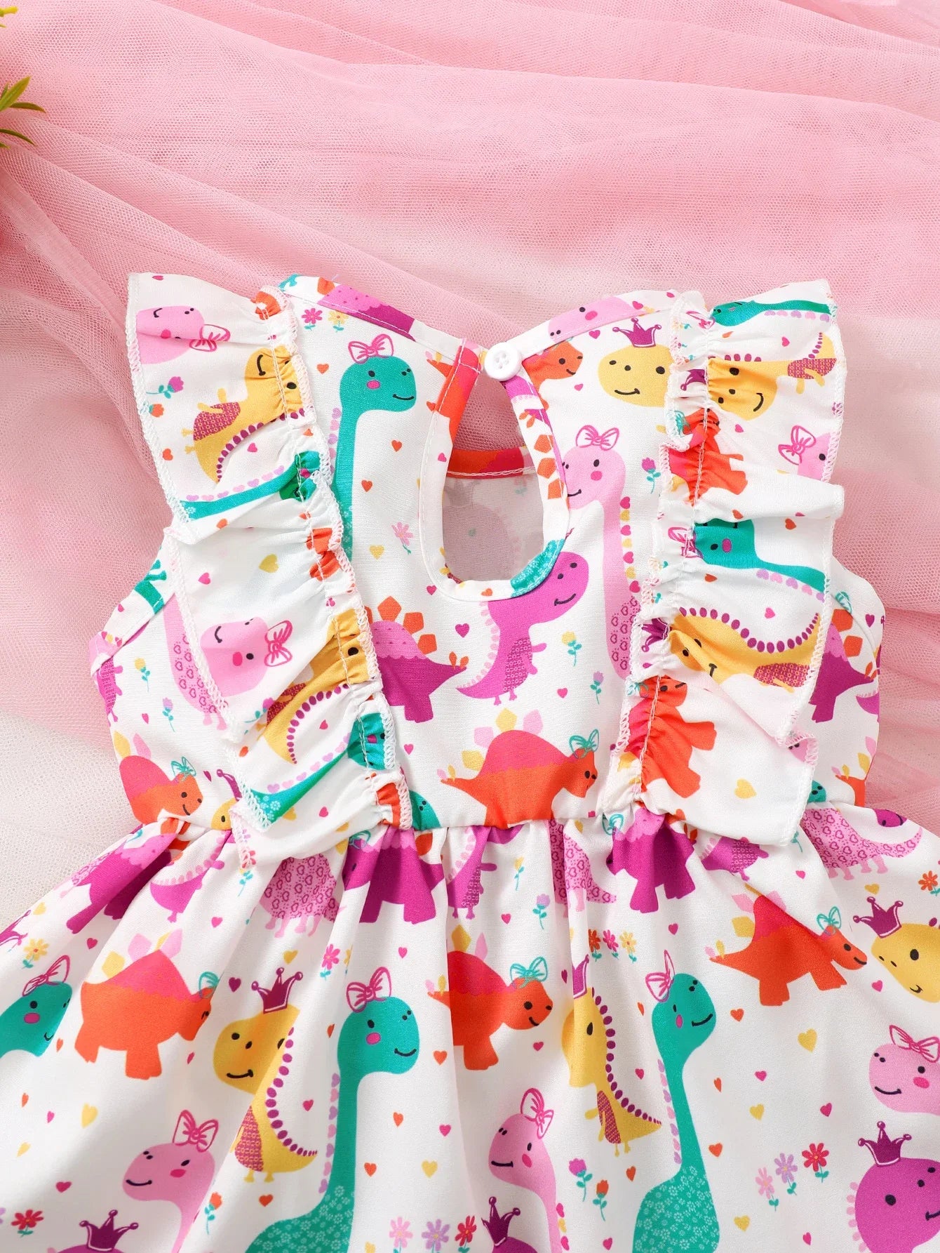 Toddler Girl Dresses Fashion Cartoon Little Dinosaur Sleeveless Dress Suitable Summer Cool Dresses for Baby Girl 0-3 Years