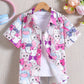 Hawaiian Children's Shirts Summer T-Shirts for Children Turndown Collar Girl Blouse Casual Top Short Sleeve Children's Clothing