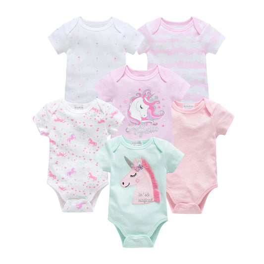 3/6 pcs a lot Baby Girls Clothes pour nouveaux Cotton Short Sleeve Girl Bodysuit 0-12 Months Newborn Boys Clothing Toddler