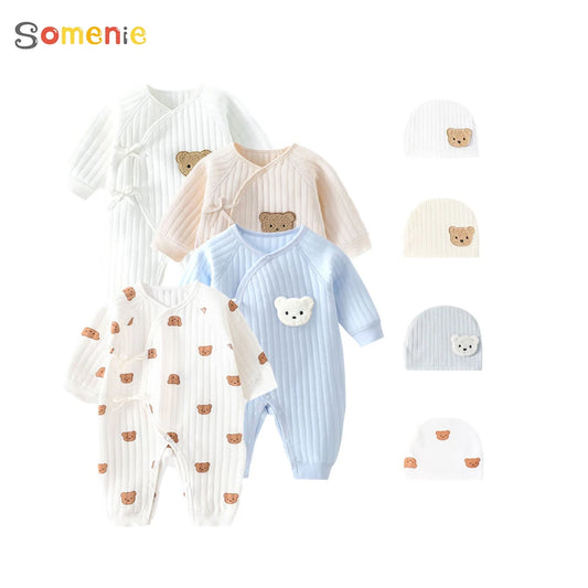 Boys Girls Bodysuit Newborn Winter Onesie Clothes Cotton Toddler Home Wear 0-6M Thickened Spring and Autumn Clothing