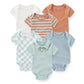 6-Piece Fashion Cute Baby Bodysuits 100%Cotton Newborn Boy Girl Onesies Short Sleeve Infant Clothes