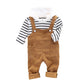 Autumn Baby Boy Clothes 2pcs Long Sleeve Striped Hoodie Sweatshirt+Strap Trousers Pants Casual Baby Clothes Sets