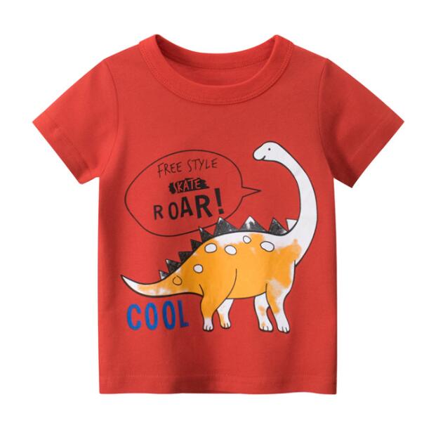 Yocute Children&#39;s T-shirt Summer 2022 New Kids Clothing Cotton Boys Clothes Casual Style Cartoon Dragon Boy Oversized T-shirt
