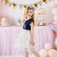 VIKITA Lace Layered Dress for Girls Mesh Princess Birthday Party Dresses Girl Flare Sleeve Dress Children Summer Vestidos