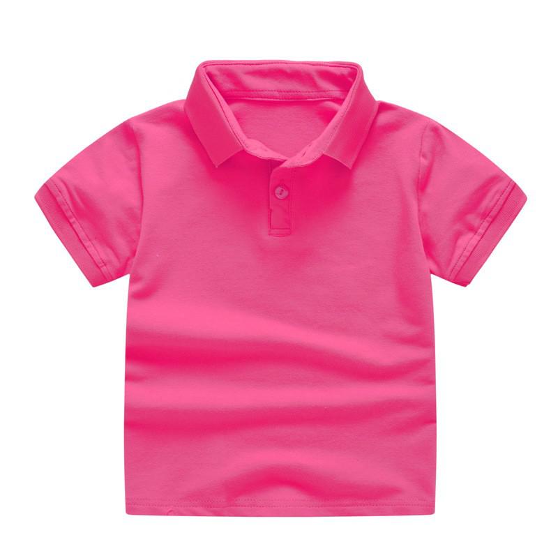 2021 New Children&#39;s Summer Cotton Short Sleeved Shirt Baby Boys Girls Solid Color Polo Shirt 2-7Y Kids Brand Polo Clothes Out