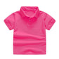 2021 New Children&#39;s Summer Cotton Short Sleeved Shirt Baby Boys Girls Solid Color Polo Shirt 2-7Y Kids Brand Polo Clothes Out