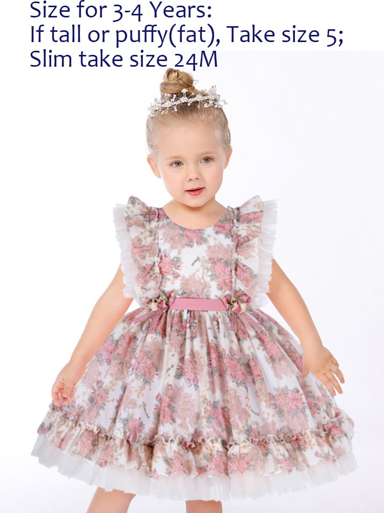 Yoliyolei Spanish Lolita Baby Dress Embroidery Girls Gowns Kids Child Princess 1st Birthday Party Clothes New Born Girls Dresses