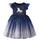 VIKITA Girls Dresses 2021 Girls Sequins Sleeveless Dresses Kids Elegant Princess Tutu Vestidos Children Summer Tulle Dress