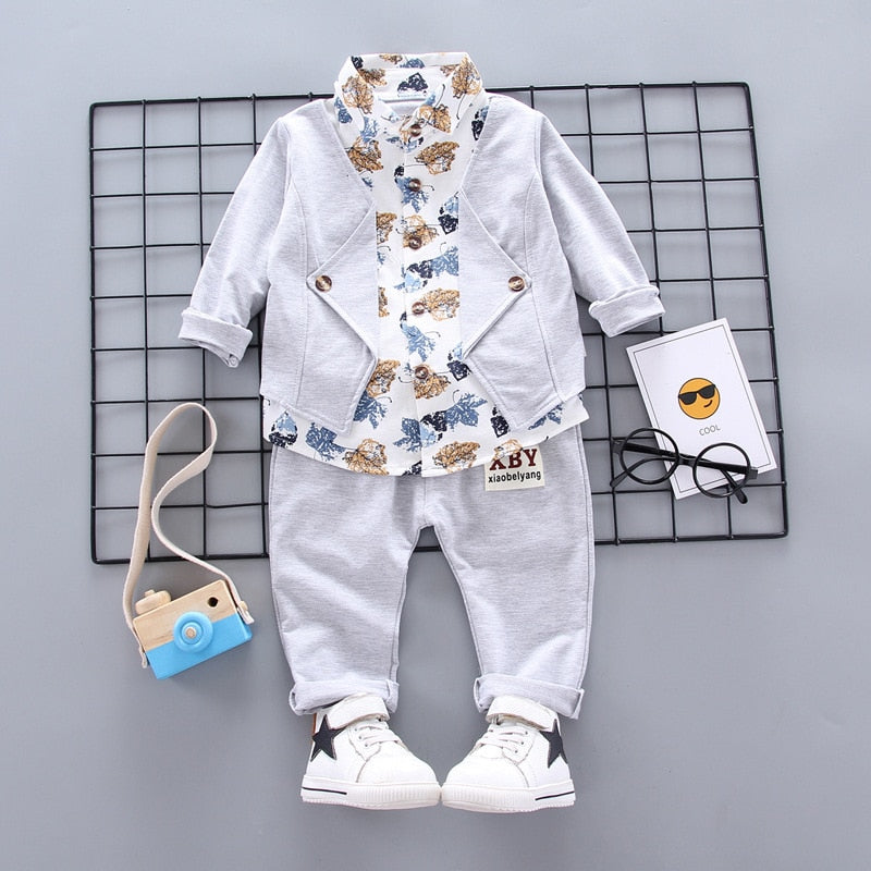 Spring Kids Fashion Clothes Baby Boy Girl Cotton Jacket Pants 2pcs/sets Autumn Children Infant Casual Clothing Toddler Tracksuit