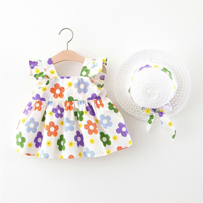 Summer Baby Clothes Baby Rompers New Summer Clothes Fashion Cute Cherry Prints Kids Clothing Rompers Dress With Hat