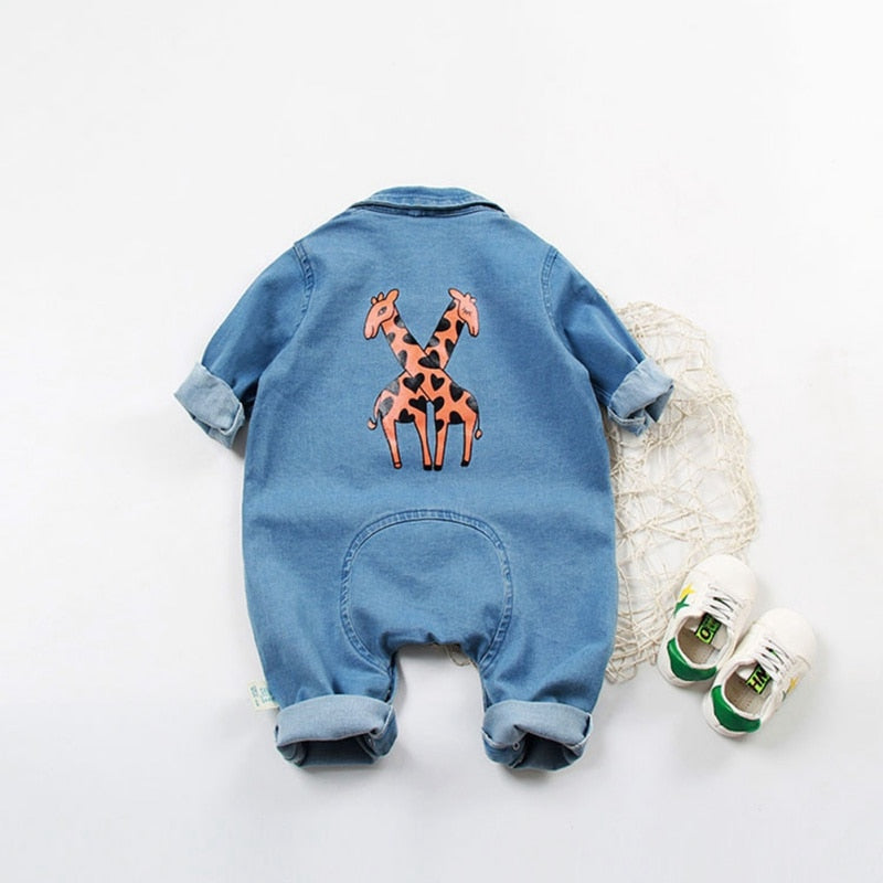 Denim Baby Clothes Boys Girls Rompers Long Sleeve Solid Denim Romper Kids Casual Jumpsuit