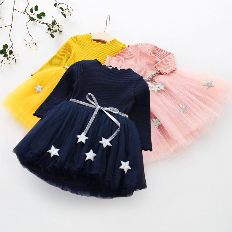 Baby Girls Autumn Winter Dress Long Sleeves Tutu Dresses Birthday Princess Vestidos Costume Baby Kids Daily Clothes Infantil 24M