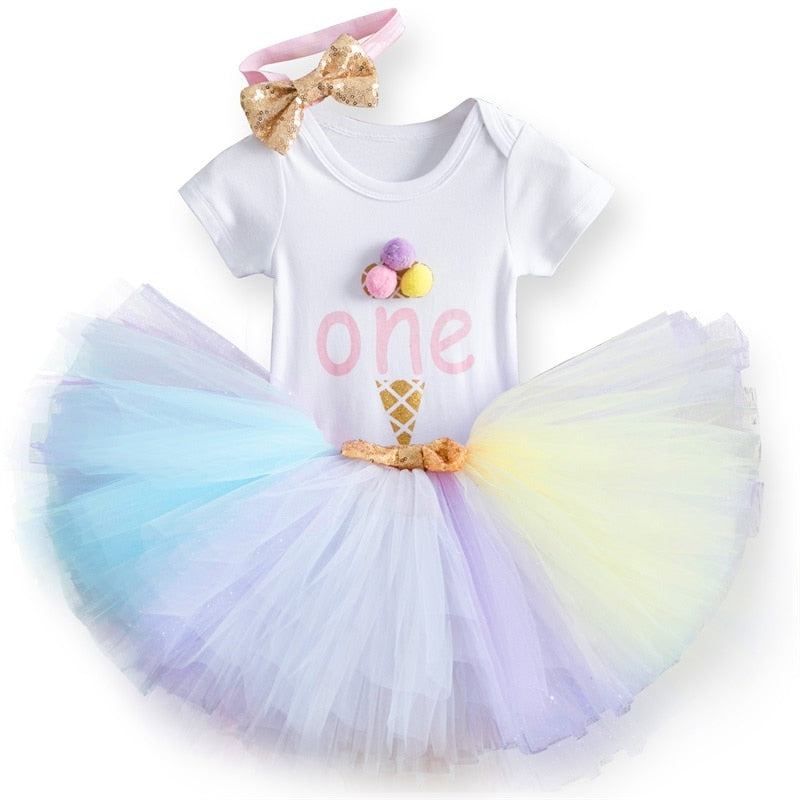 Unicorn Party Dresses For 1 Year Baby Girl Birthday Outfits Clothes Tutu Cake Smash Dresses Infant Christening Gowns 12 Months