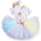 Unicorn Party Dresses For 1 Year Baby Girl Birthday Outfits Clothes Tutu Cake Smash Dresses Infant Christening Gowns 12 Months