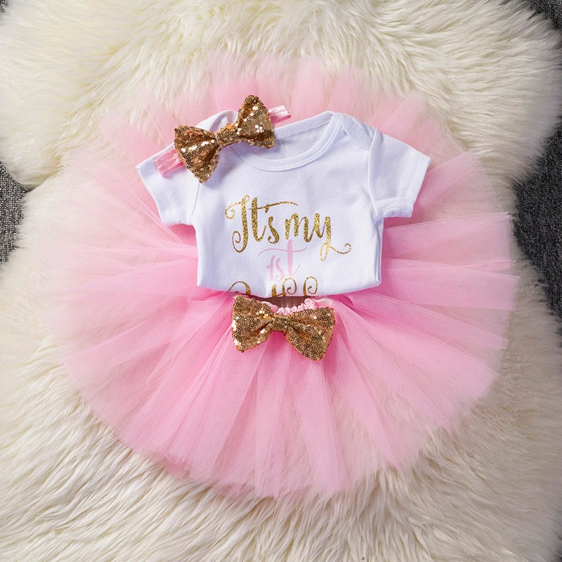 1 Year Baby Girl Clothes Unicorn Party tutu Girls Dress Newborn Baby Girls 1st Birthday Outfits Toddler Girls Boutique Clothing