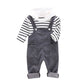 Autumn Baby Boy Clothes 2pcs Long Sleeve Striped Hoodie Sweatshirt+Strap Trousers Pants Casual Baby Clothes Sets