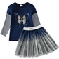VIKITA Children Clothing Autumn Toddler Girls Clothes T-shirt+ Layered Skirt 2pc Outfit Suit Kids Clothes Girls Clothing Sets