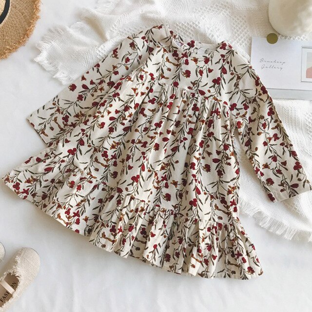 Humor Bear Girls&#39; Dresses 2022 Autumn New Style Children Baby Kids Clothing Loose Ruffle Splicing Girl Fashionable Dress