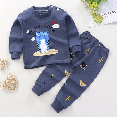 2019 Autumn New Baby Clothing Set Cartoon Cotton Baby Boys Clothing Girls Suit Set 0-3 Year Baby Clothes