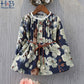 Humor Bear Girls&#39; Dresses 2022 Autumn New Style Children Baby Kids Clothing Loose Ruffle Splicing Girl Fashionable Dress