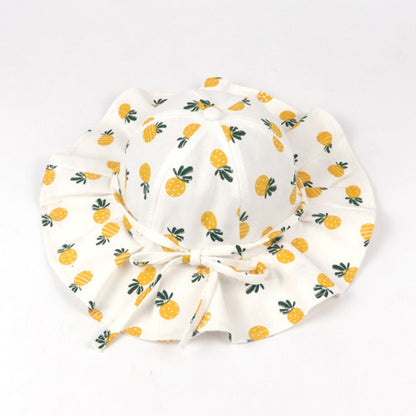 Cute Summer Baby Girl Bucket Hat Print Outdoor Bowknot Kids Girl Sun Hat Children Intant Toddler Panama Beach Cap