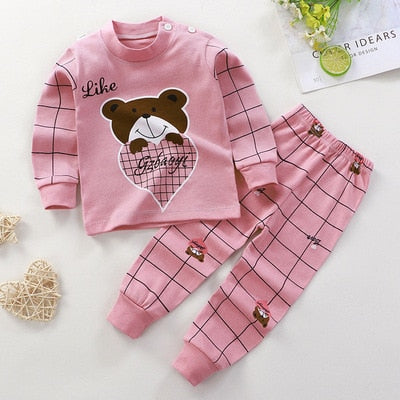 2019 Autumn New Baby Clothing Set Cartoon Cotton Baby Boys Clothing Girls Suit Set 0-3 Year Baby Clothes