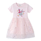 Jumping Meters 2-7T Princess Baby Dresses Applique Rainbow Cute Party Girls Tutu Dresses Cotton Stripe Children&#39;s Girls Dress