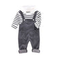 Autumn Baby Boy Clothes 2pcs Long Sleeve Striped Hoodie Sweatshirt+Strap Trousers Pants Casual Baby Clothes Sets