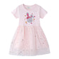 Jumping Meters 2-7T Princess Baby Dresses Applique Rainbow Cute Party Girls Tutu Dresses Cotton Stripe Children&#39;s Girls Dress