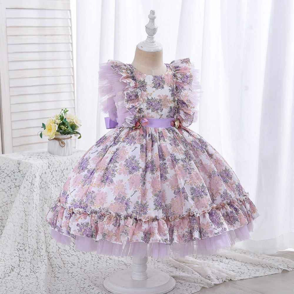 Yoliyolei Spanish Lolita Baby Dress Embroidery Girls Gowns Kids Child Princess 1st Birthday Party Clothes New Born Girls Dresses