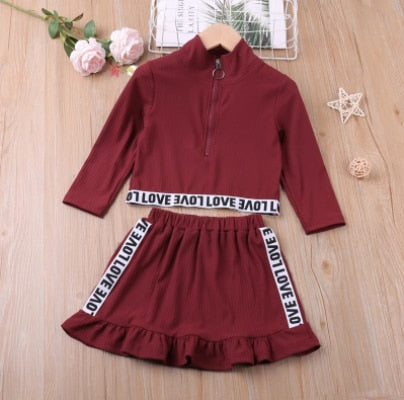 Humor Bear Autumn Baby Girl Clothes Cat Cartoon Long-Sleeve T-Shirt + Stripe Pants Suit Girls Clothing Set Children Clothing