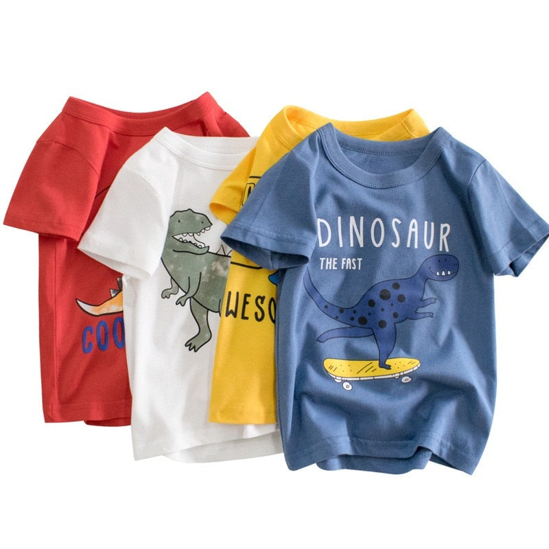 Yocute Children&#39;s T-shirt Summer 2022 New Kids Clothing Cotton Boys Clothes Casual Style Cartoon Dragon Boy Oversized T-shirt