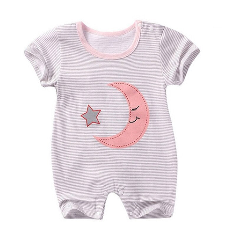 Baby Short-sleeved Jumpsuit Baby Summer Pajamas Cloud Five-star Infant Newborn Summer Clothes