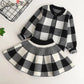 Humor Bear Autumn New Girls Clothing Sets Casual Long Sleeve Plaid Jackets+Skits 2Pcs Suits for Kids Set