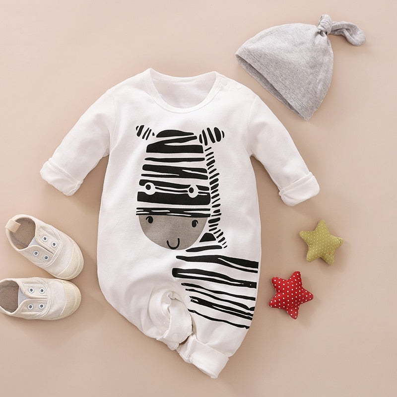 PatPat Hot Sale Autumn Animal Design Cotton Baby Rompers Baby Jumpsuit  Baby Boy BodySuits Baby Clothing