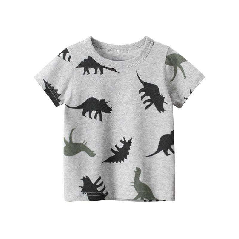 Yocute Children&#39;s T-shirt Summer 2022 New Kids Clothing Cotton Boys Clothes Casual Style Cartoon Dragon Boy Oversized T-shirt