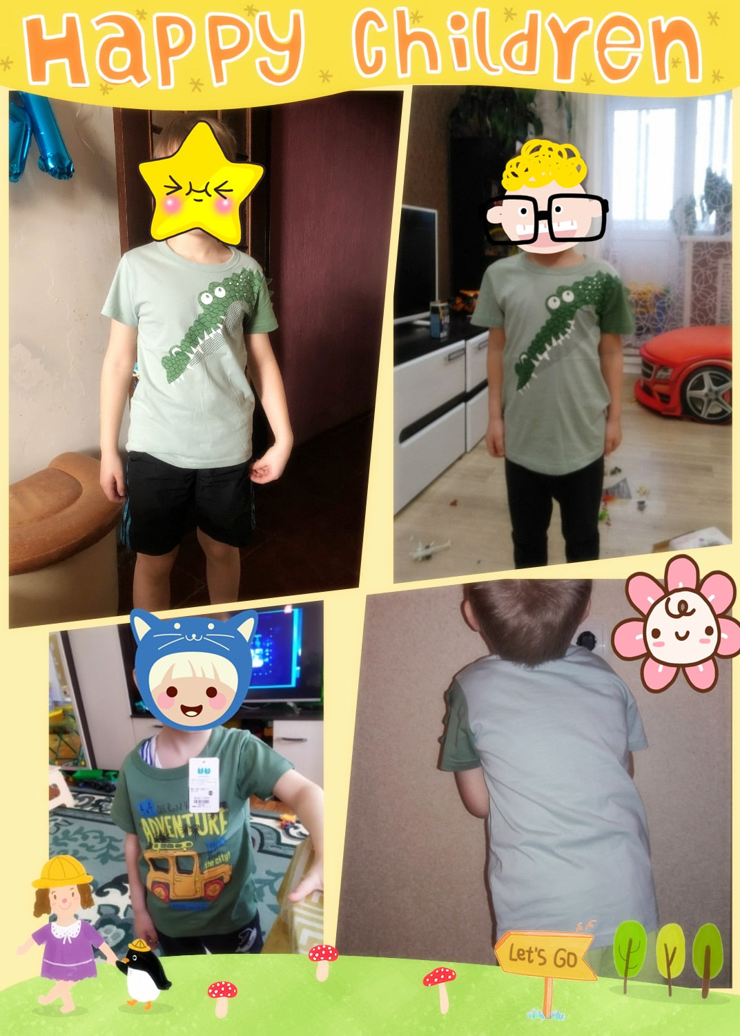 Yocute Children&#39;s T-shirt Summer 2022 New Kids Clothing Cotton Boys Clothes Casual Style Cartoon Dragon Boy Oversized T-shirt